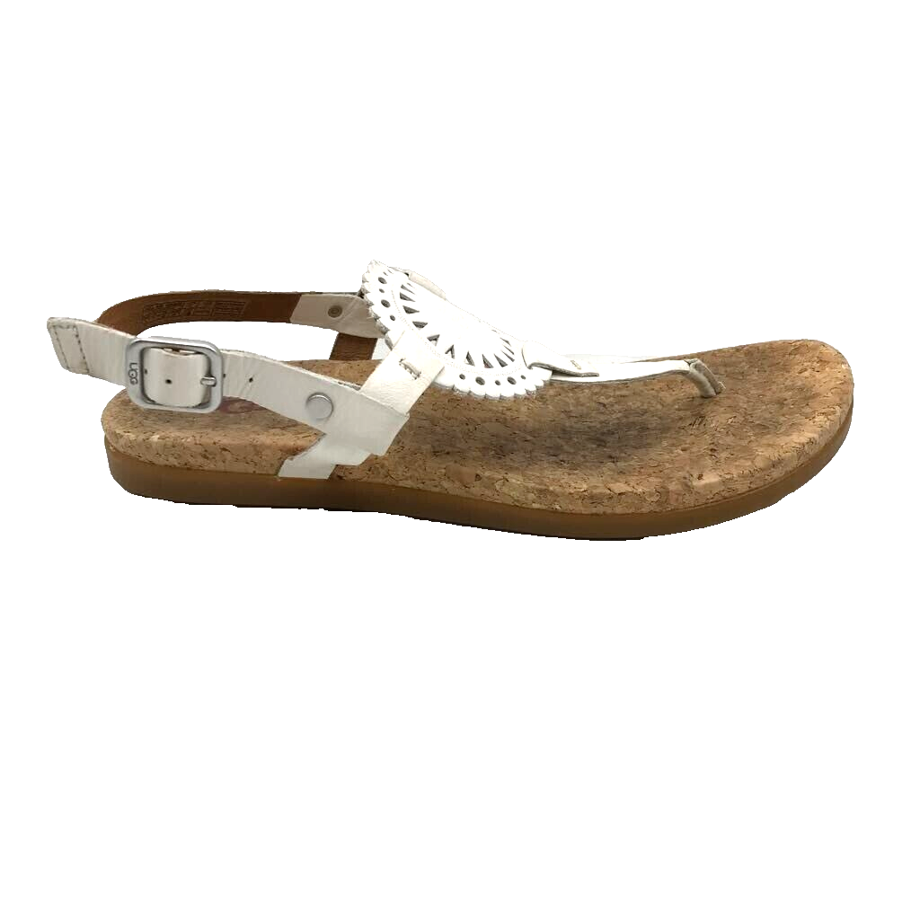 Ugg Australia Womens Ayden Ii Slingback Sandals White Cut Out Buckle  Leather