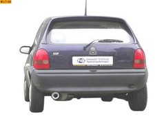 FOX Edelstahl Sportauspuff 1x90mm gerade mit Absorber für Opel Corsa B ab 92