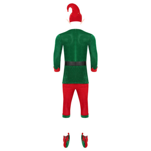 Herren Elf Kostüm Männer Weihnachten Herr Claus Outfits Thema 7Pcs Ball Gürtel - Bild 6 von 24