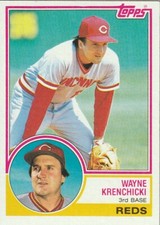FREE SHIPPING-MINT-1983 Topps Wayne Krenchicki #374 PLUS REDS BONUS CARDS