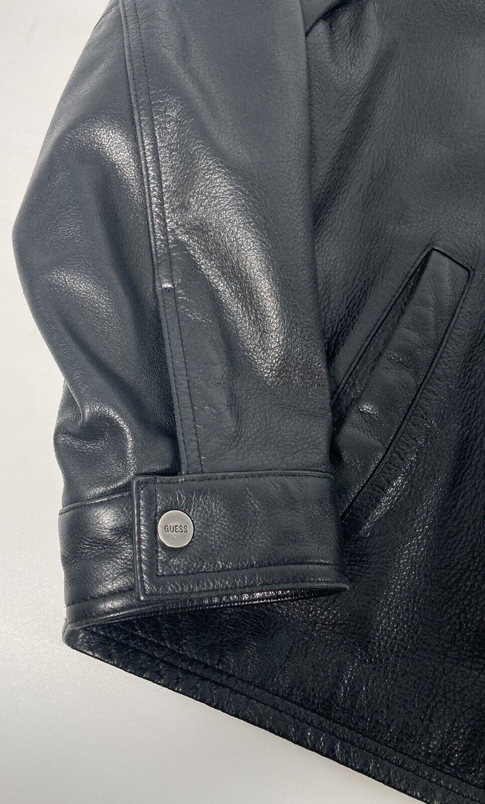 Guess 1981 Marciano Black Leather Jacket Size XL … - image 9