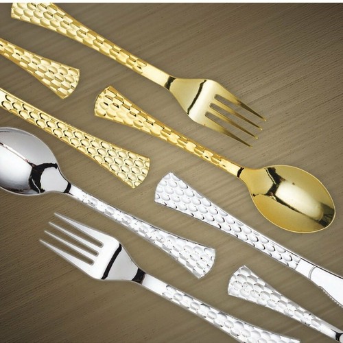 Glamour Collection Extra Heavyweight Disposable Party Table Spoons Gold 20 Count - Picture 3 of 4