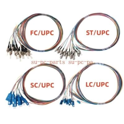 12 Fiber FC ST SC LC UPC SingleMode Bunch Fiber Optic Pigtail SM Optical Pigtail - Photo 1/4