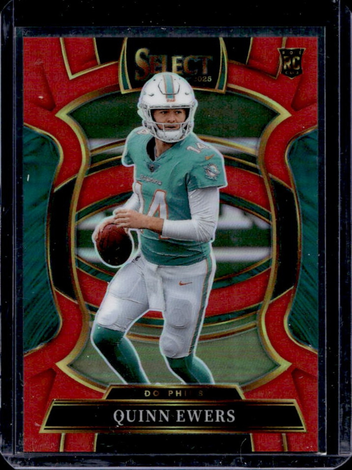 2025 Panini Select Quinn Ewers Concourse RC Red Prizm Rookie #/99 Dolphins