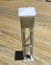 N Gauge 1:160 White Plastic Water Tower Industrial Building Model, Not Painted
