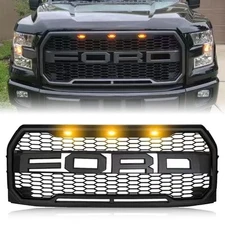For 2015 2016 2017 Ford F150 F-150 Grill Raptor Style Front Grille Bumper Black