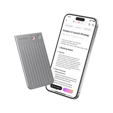 Note AI Voice Recorder Black with Black Case, App Control, Transcribe & Summa...