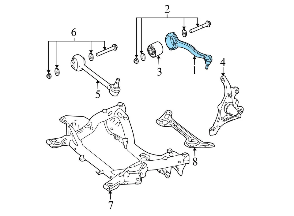 Brazo de control superior delantero derecho Mercedes-Benz SLK55 AMG 2005-2011 2043304411 Foto 3 de 4