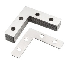 Flat corner plate bracket L shape bracket repair 38x38mm silver 20pcs