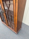 67660  Vintage Glass Front Bookcase with Geometric Wood Inlay — photo 6