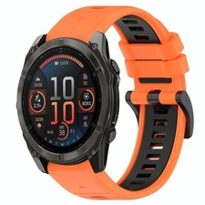 For Garmin Fenix 8 AMOLED 51mm Sport Two Tone Silicone Strap 26mm a