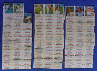 1975 HOSTESS BASEBALL NEAR COMPLETE SET 147/150 IN CUT & UNCUT PANELS