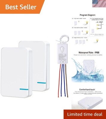 Expanded Wireless Range: Dual Control Wall Switch Kit for Lamps and Lights,