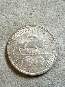 1893 Columbian Expo Silver Commemorative Half Dollar AU Condition 8295