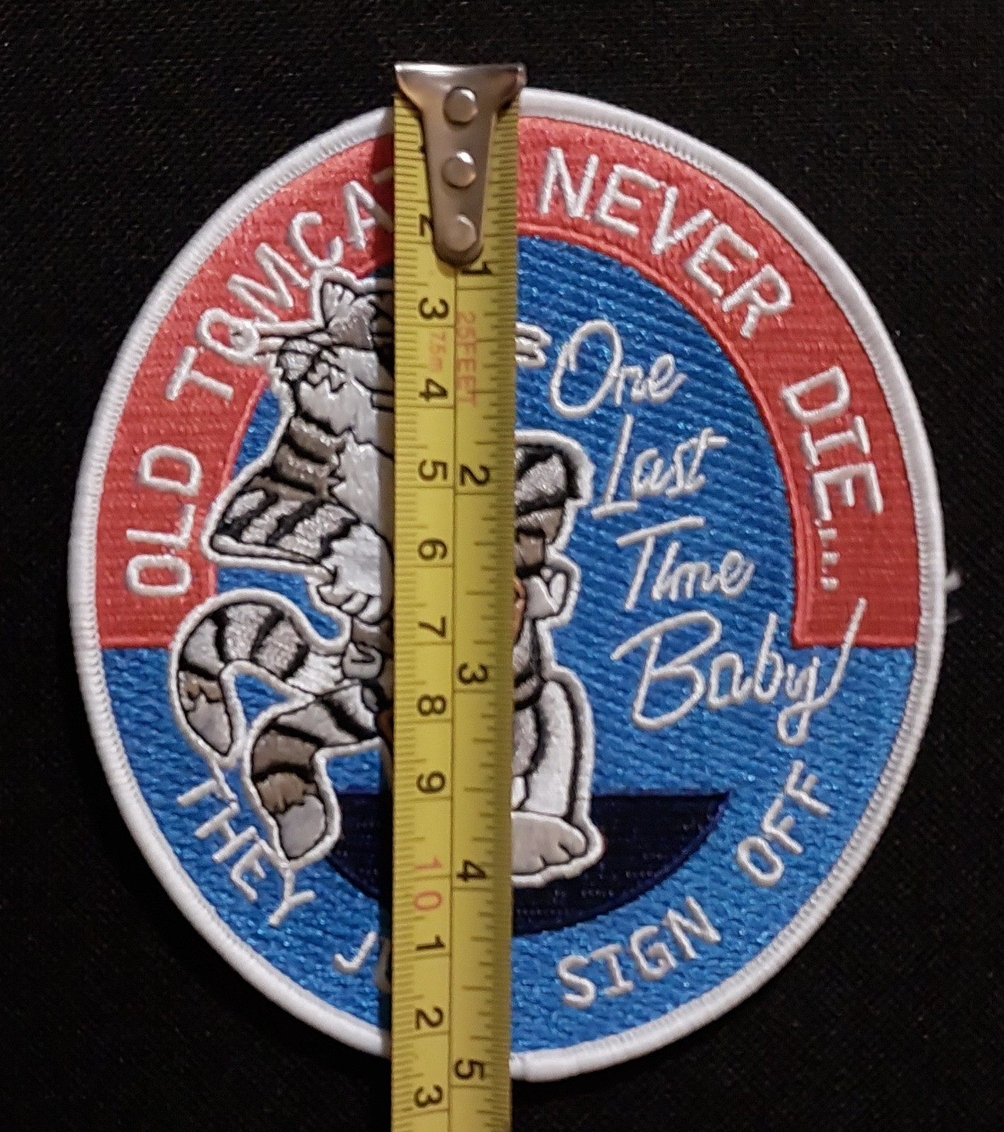 Old Tomcats Never Die...They Just Sign Off One Last Time Baby NAVY TOMCAT PATCH