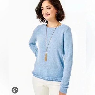 NWT Lilly Pulitzer Heathered Oxford Blue Vista Cashmere Sweater Large