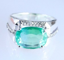 Natural 12.89 Ct Bi Color Parti Sapphire Oval Gems Certified Men's Ring SEE VDO