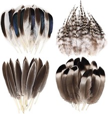 120pcs Natural Feathers Small 4 Styles Bulk for DIY Crafts Hat Wedding Home Part