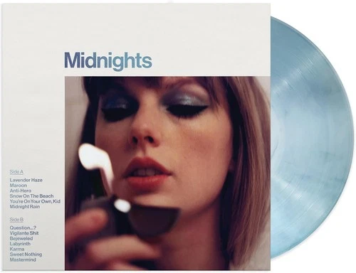 TAYLOR SWIFT MIDNIGHTS 12" MOONSTONE BLUE MARBLED COLOUR VINYL  LP NEW