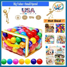 BPA-Free Plastic Ball Pit Balls 50 Pack 7 Bright Colors Kid Safe Toys