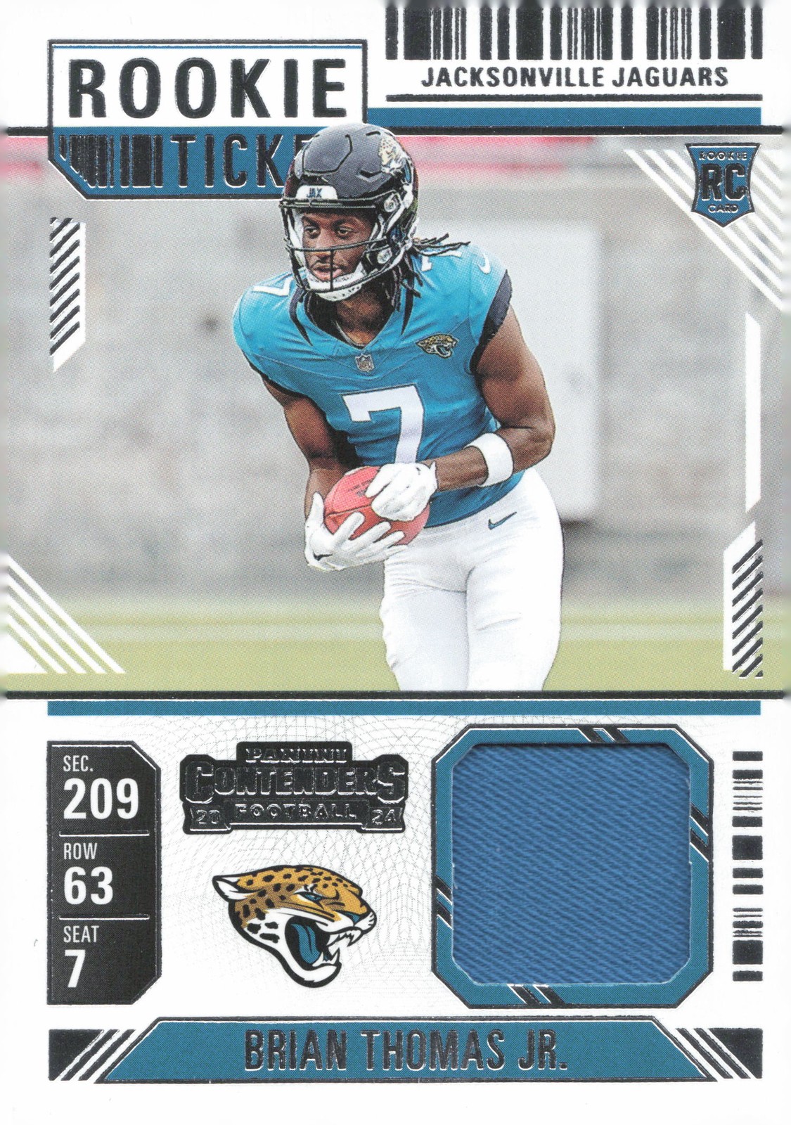 Brian Thomas Panini Contenders Rookie Ticket Swatches #RTSBTJ Base
