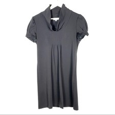 Calvin Klein black cowl neck baby doll knee length dress size 8p 8 petite B118