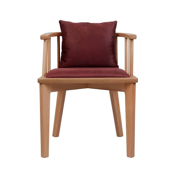Brauner Esszimmer Stuhl Design Holzstuhl Einsitzer Polster 1-Sitzer-image