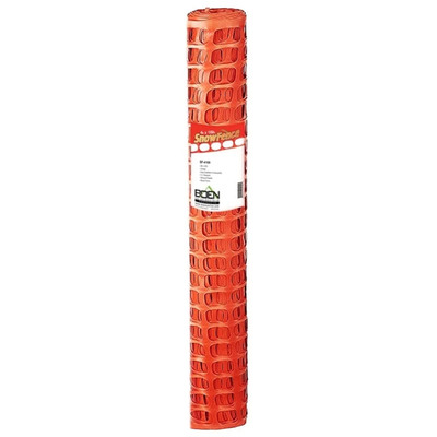Boen 4' x 100' Orange Safety Snow Fence with O-Ring for Secure Barrier