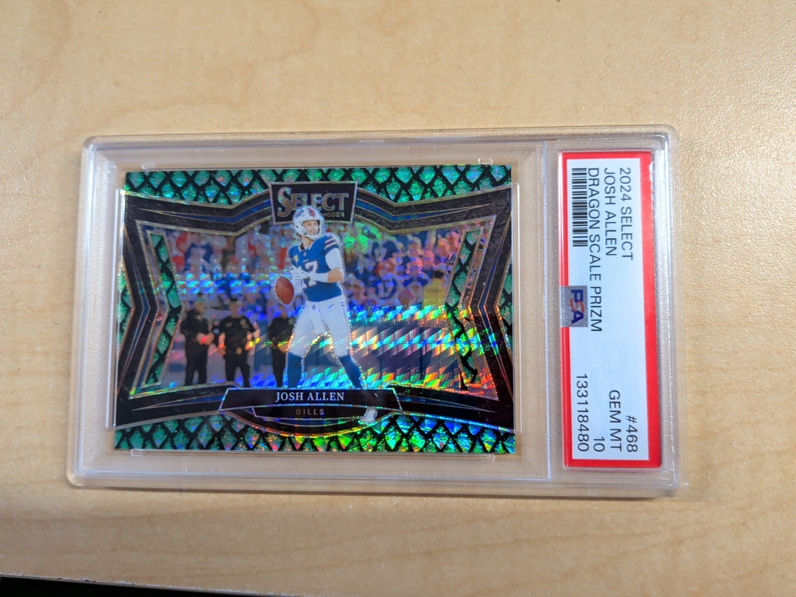 2024 PANINI SELECT DRAGON SCALE PRIZM #468 JOSH ALLEN /70 PSA 10 Bills ZR