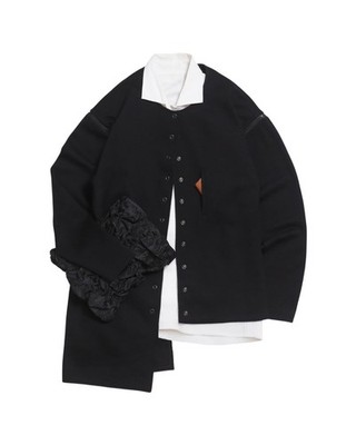 Junko Koshino Asymmetrical 2-Way Detachable Sleeve Shirt Jacket Japan