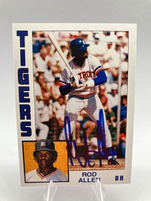 Rod Allen Signed 1984 Detroit Tigers Custom Card - On Card Auto