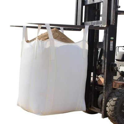 FIBC Bulk Bag, Ton Bag, 35''L x 35''W x 43''H, 2200lbs SWL, Duffle Top Flat Bott...
