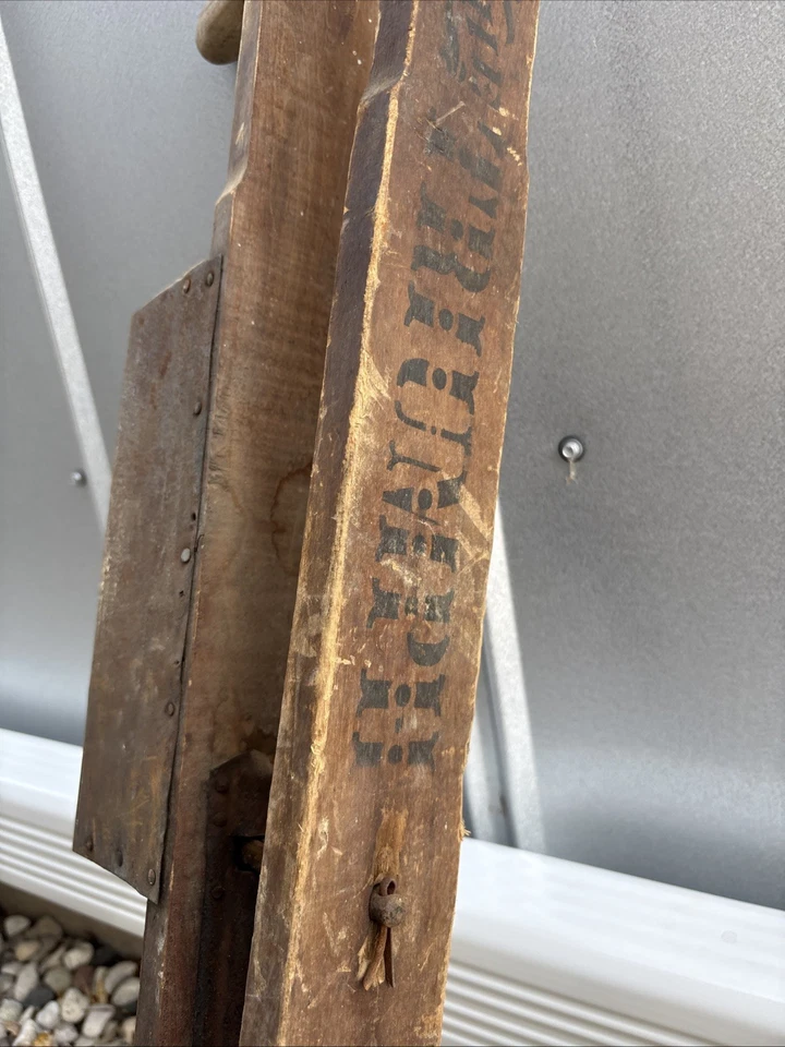 Antique Triumph Wood Corn Seed Planter Seeder Farm Tool Herschel Peoria Illinois - Image 4 of 4