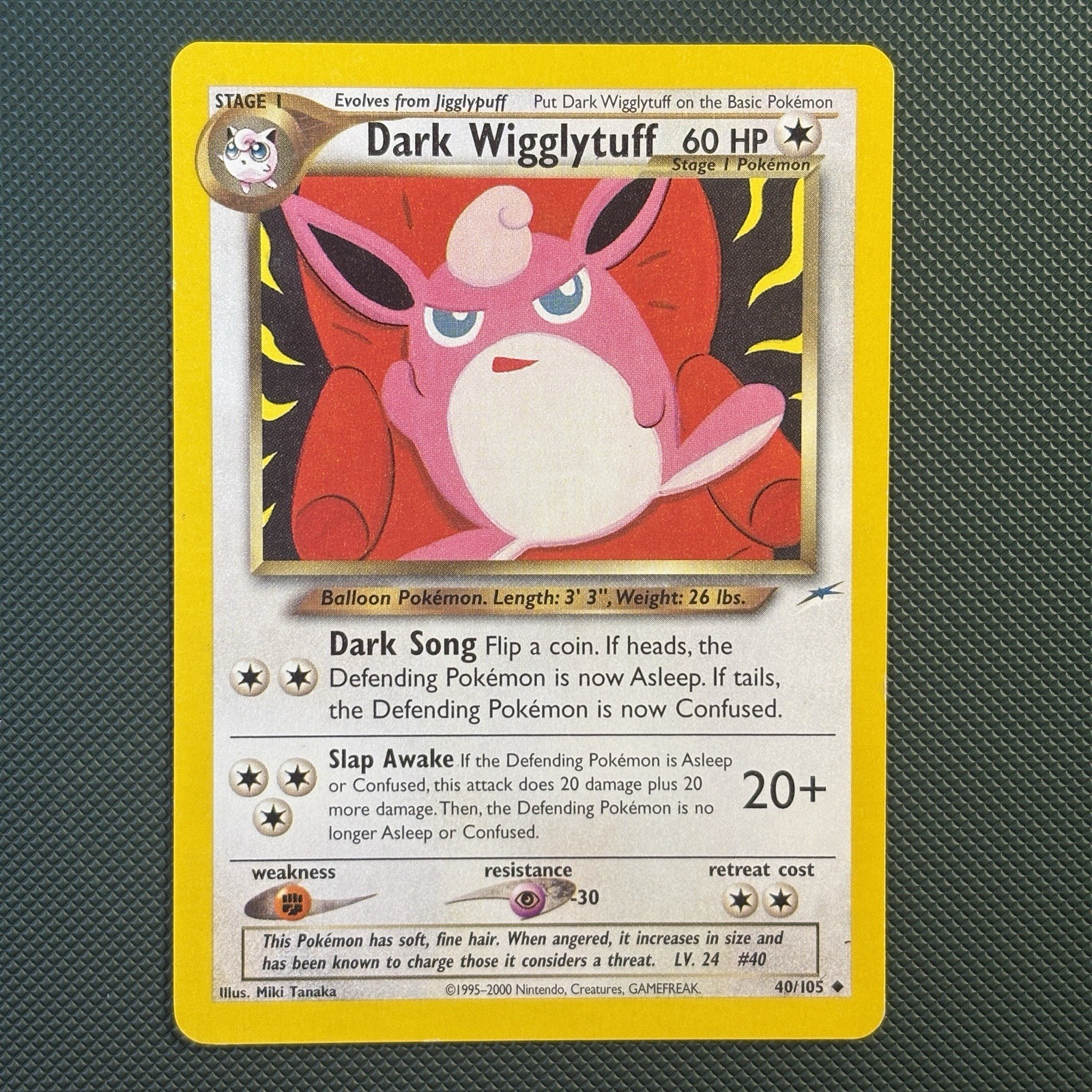 Pokemon Vintage Dark Wigglytuff 40/105 Neo Destiny Wizards Of The Coast 2002