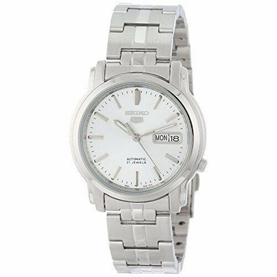 Seiko 5 Herrenuhr SNKK65K1 Automatik Silber Weißes Ziffernblatt Edelstahl 30M