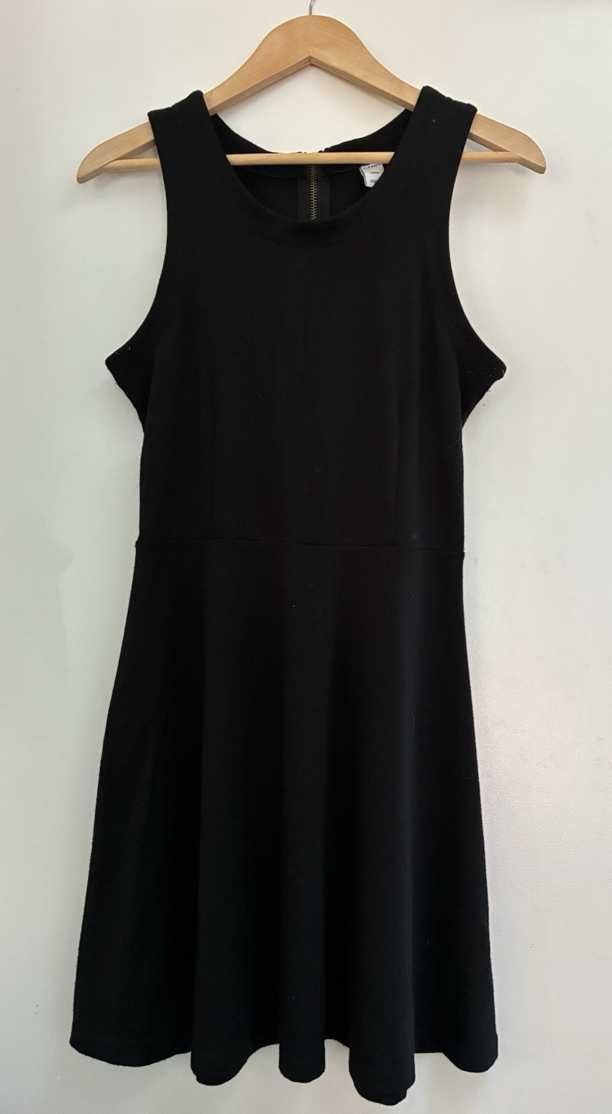 Old Navy Womens Solid Black Sheer Polyester Rayon Blend Sleeveless Ponte Dress S