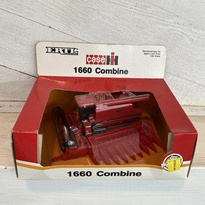 NOS 1988 Ertl Case IH 1660 Combine Two Heads 1/64 Die-Cast Metal #655