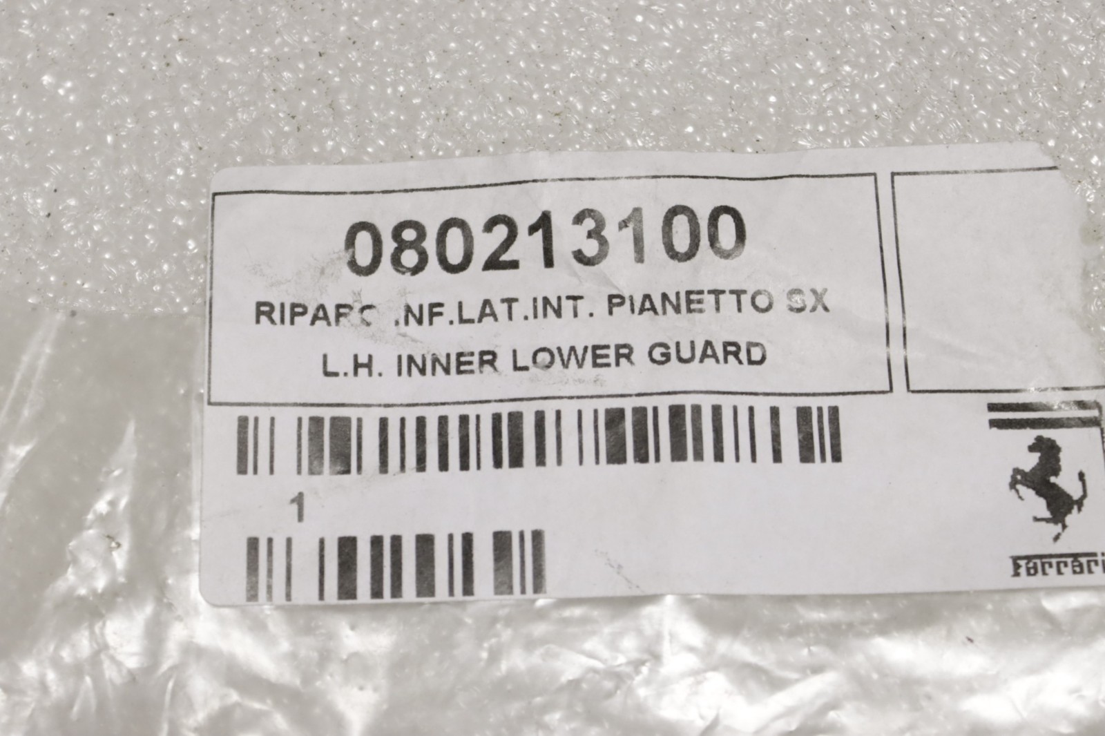 Ferrari 599 GTB Rear Left Side Lower Bumper Heat Shield 80213100 2007 - 2011 OEM