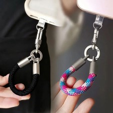 14cm Short Braided Phone Lanyard Ring Strap Keychain Hanging Rope Anti-lost Wris
