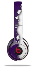 Skin Wrap for Beats Solo Wireless 2 3 4 Ripped Colors Purple White SKIN ONLY