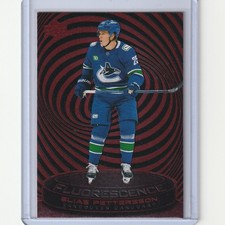 Elias Pettersson Fluorescence Red 2025-26 UD Series 2 Hockey Canucks Card #F-13