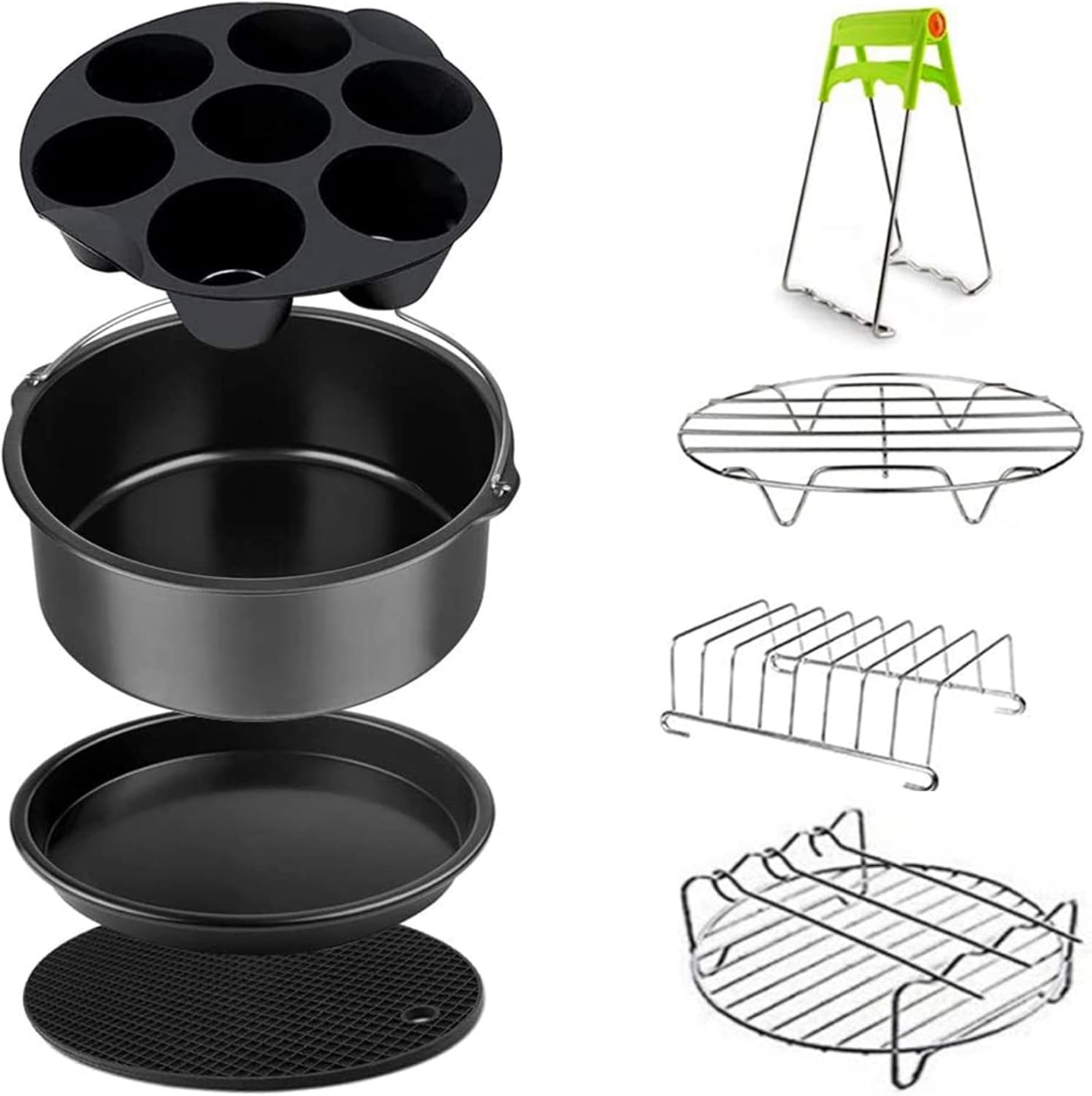 Accessories Set Of 8 Compatible With 3.2qt - 6.8qt Air Fryer