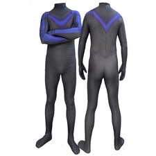 Nightwing Cos Jumpsuit Dick Grayson Cosplay Costume Adult Kids Halloween Suit