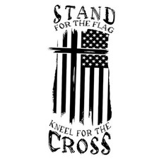 Stand for The Flag Kneel for The Cross Sticker Decal Vinyl - 5 Inches - White