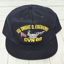 Cap-10 USS Dwight D. Eisenhower CVN-69 Snapback Cap Adult Blue Hat Cap USA Made