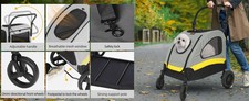 Heavy Duty Dog Stroller Double Door Pet Trolley Carrier Cart Foldable Jogger 30"