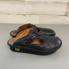 Alegria PG Lite T-Strap Clogs Classic Black Leather Buckle Strap ALG-601 EU 38 8