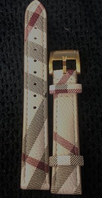 Authentic Ladies Burberry Leather Nova Check Watch Band , Unused. 16 mm size.