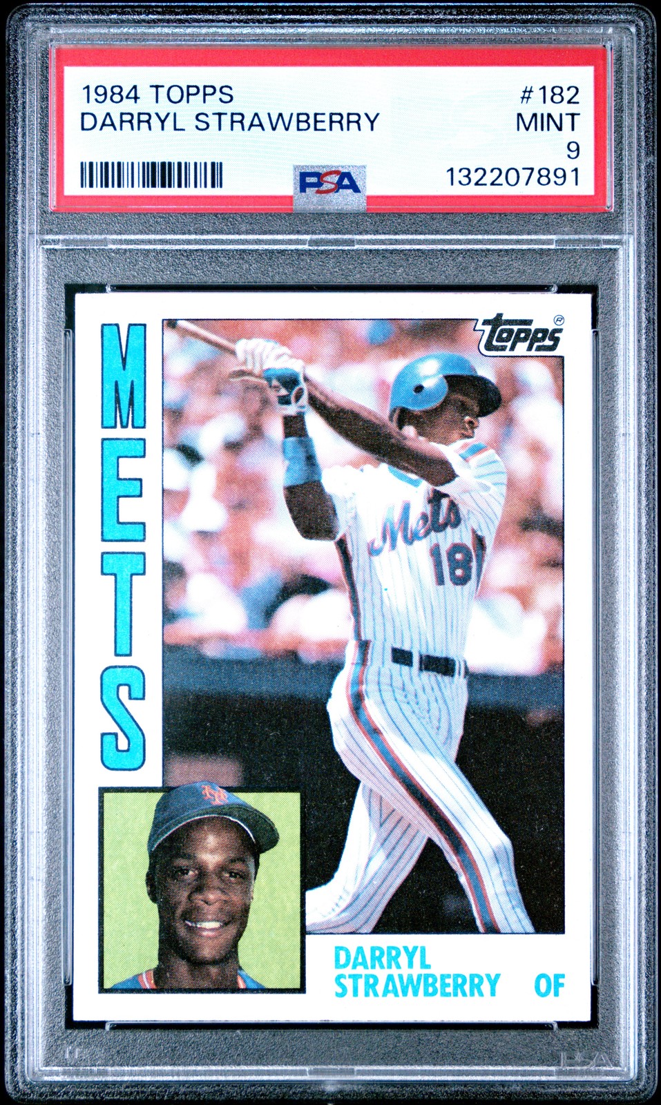 1984 TOPPS #182 DARRYL STRAWBERRY ROOKIE RC PSA 9