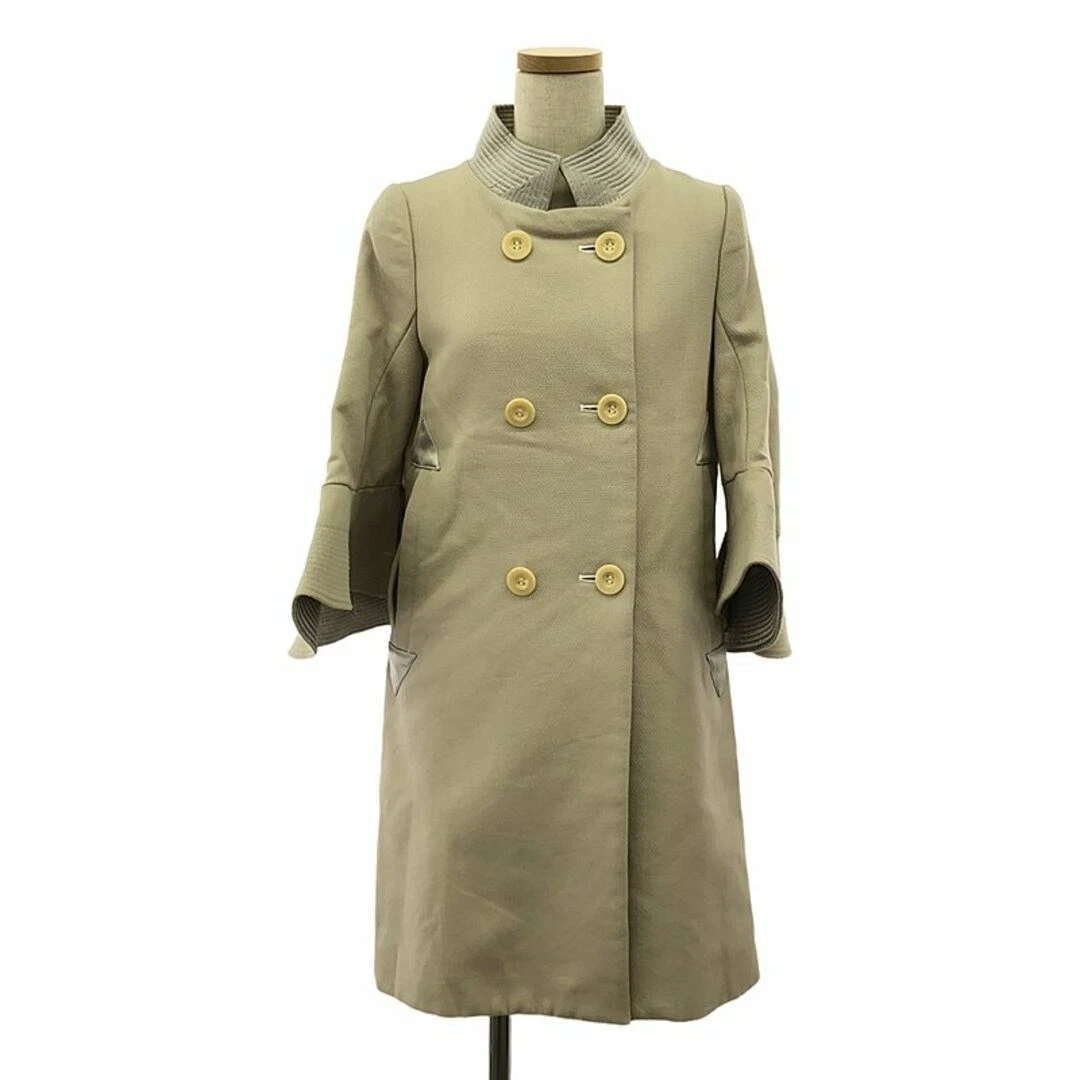 Cappotto doppio Sacai Sakai Frill manica commutabile senza colletto 2 beige usato0